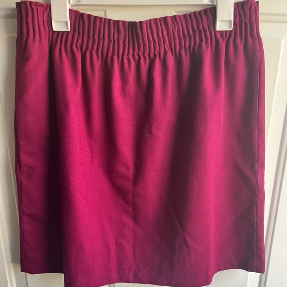 J. Crew Women’s Wool Blend Side Walk Pull On Fuchsia Mini Skirt Size 14 - Picture 2 of 7